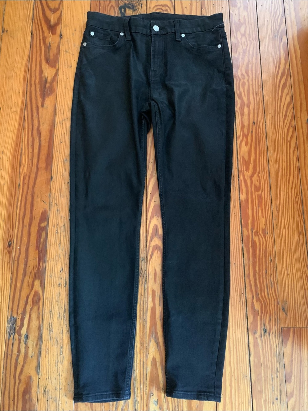 7 For All Mankind Black Skinny Jeans — High-Rise Stretch